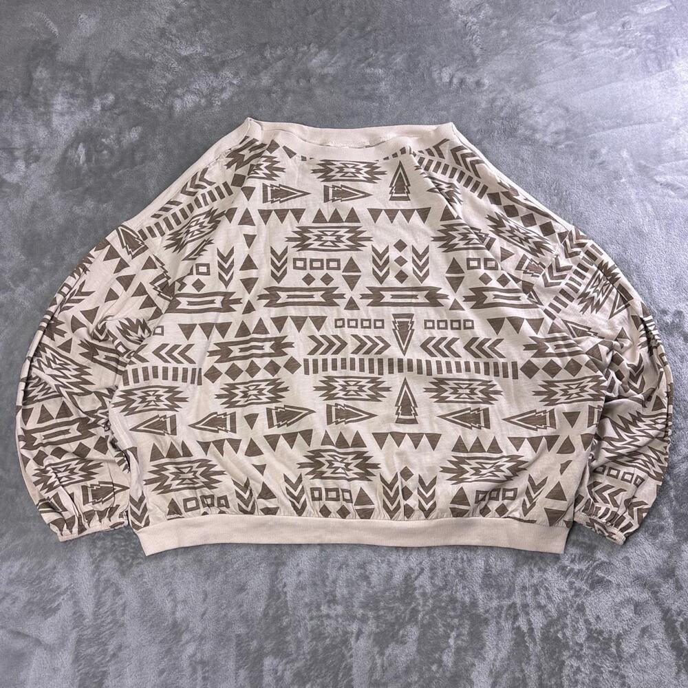 NWT Ariat Grand View Top Women XXL Beige Southwestern Aztec Long Sleeve Shirt